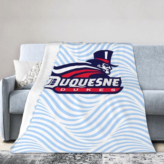 Duquesne University Fleece Blanket, Very Soft Microfiber Flannel Blanket for Couch Warm and Cozy for All Seasons