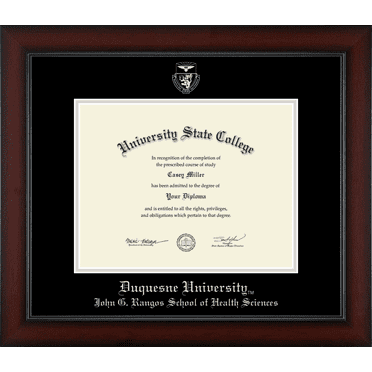 Duquesne University John G. Rangos School of Health Sciences Diploma Frame, Document Size 11" x 8.5"