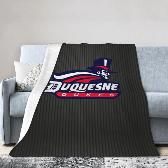 Duquesne University Logo Fleece Blanket, Very Soft Microfiber Flannel Blanket for Couch Warm and Cozy for All Seasons