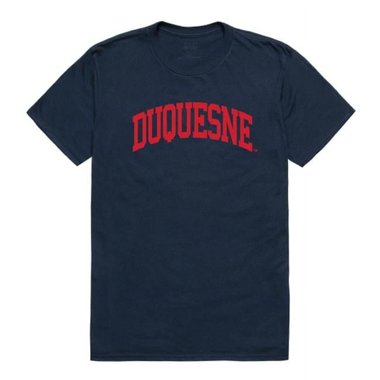 NCAA Duquesne Dukes Arch Logo T-Shirt - Team Color Navy, Unisex Fit (XX-Large)