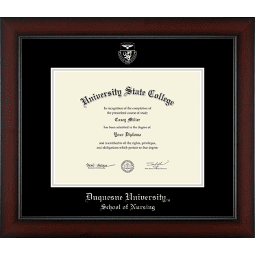 Duquesne University School of Nursing Diploma Frame, Document Size 11" x 8.5"