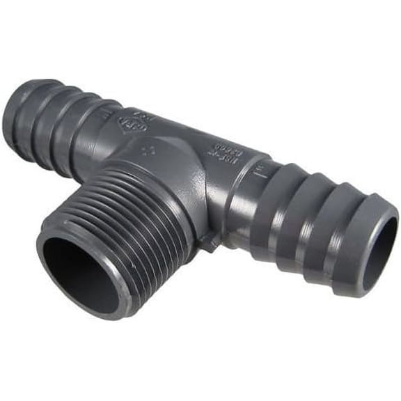 Dura 1403015 1.5" Poly Pipe PVC Insert Tee INS x INS x MPT