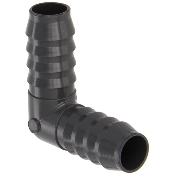 Dura 1406 Series PVC Tube Fitting, 90 Degree Elbow, Schedule 40, Gray, 3/4" Barbed