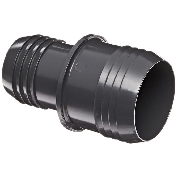 Dura 1429 Series PVC Tube Fitting, Coupling, Schedule 40, Gray, 1-1/2" x 1" Barbed
