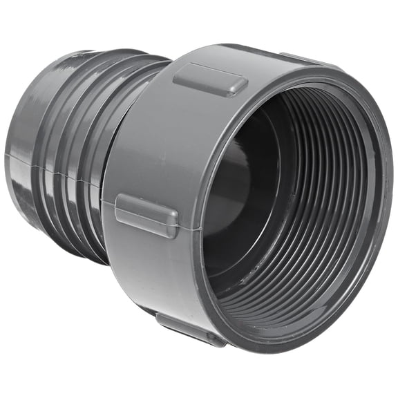 Dura 1435 Series PVC Tube Fitting, Adapter, Schedule 40, Gray, 1-1/4" Barbed x NPT Female