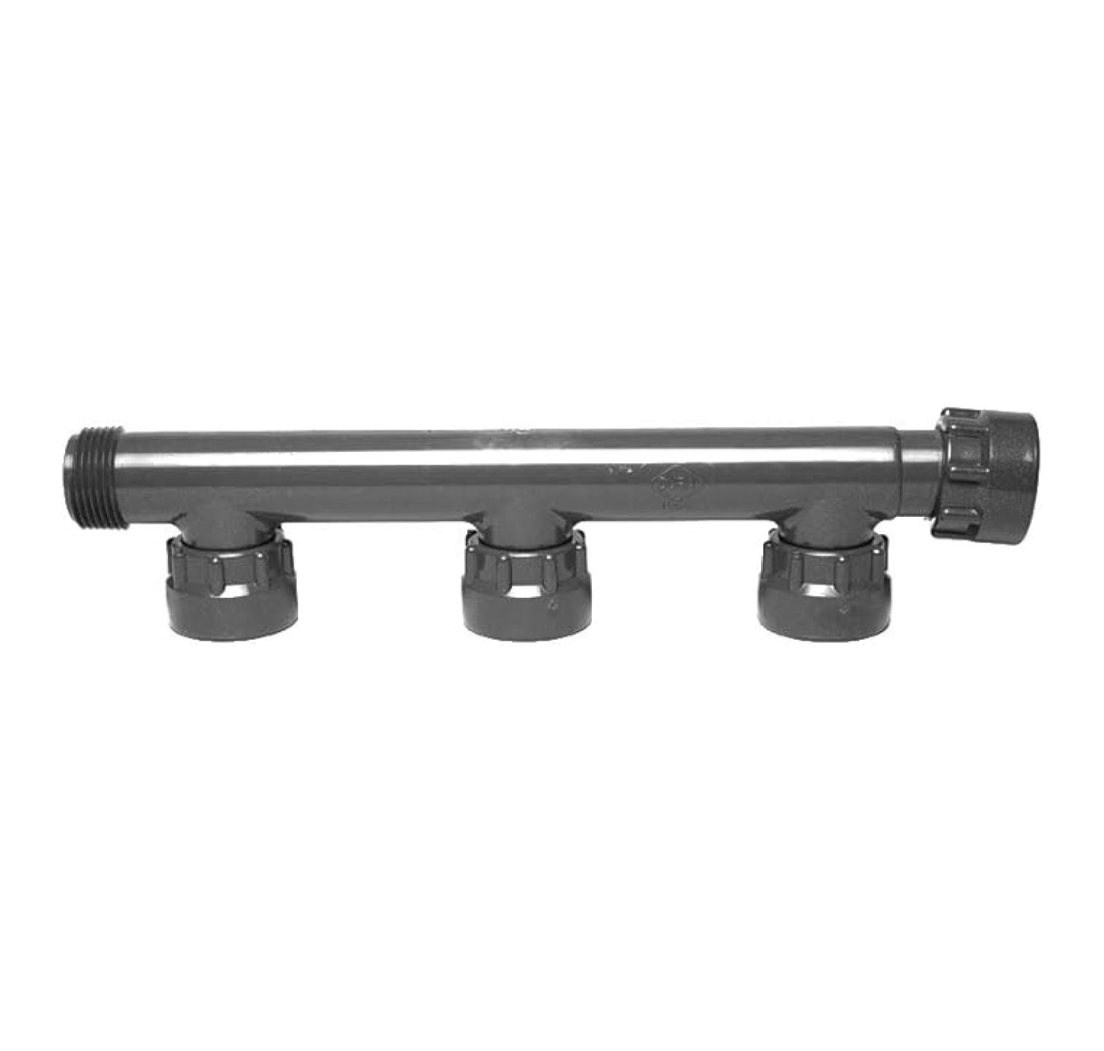 Dura 3 Port Manifold - O-Ring Triple Swivel Outlet 301-010-3 - Brass Air Compressor Fittings - Pneumatic Hose Connector - 1/4 Inch NPT Threads