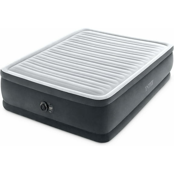 Dura-Beam Deluxe Comfort-Plush Elevated: Fiber-Tech Queen Size Built-in Electric Pump 18in Bed Height 600lb Weight Capacity