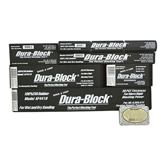 Dura-Block AF4418 Hook & Loop Sanding Block – 11” Long, Flexible For Curved Surfaces, Professional Bodywork