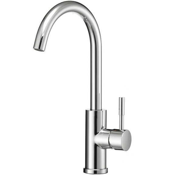 Dura Faucet 14.5” Streamline Gooseneck Water Faucet Single Lever RV Kitchen Sink Faucet, Chrome