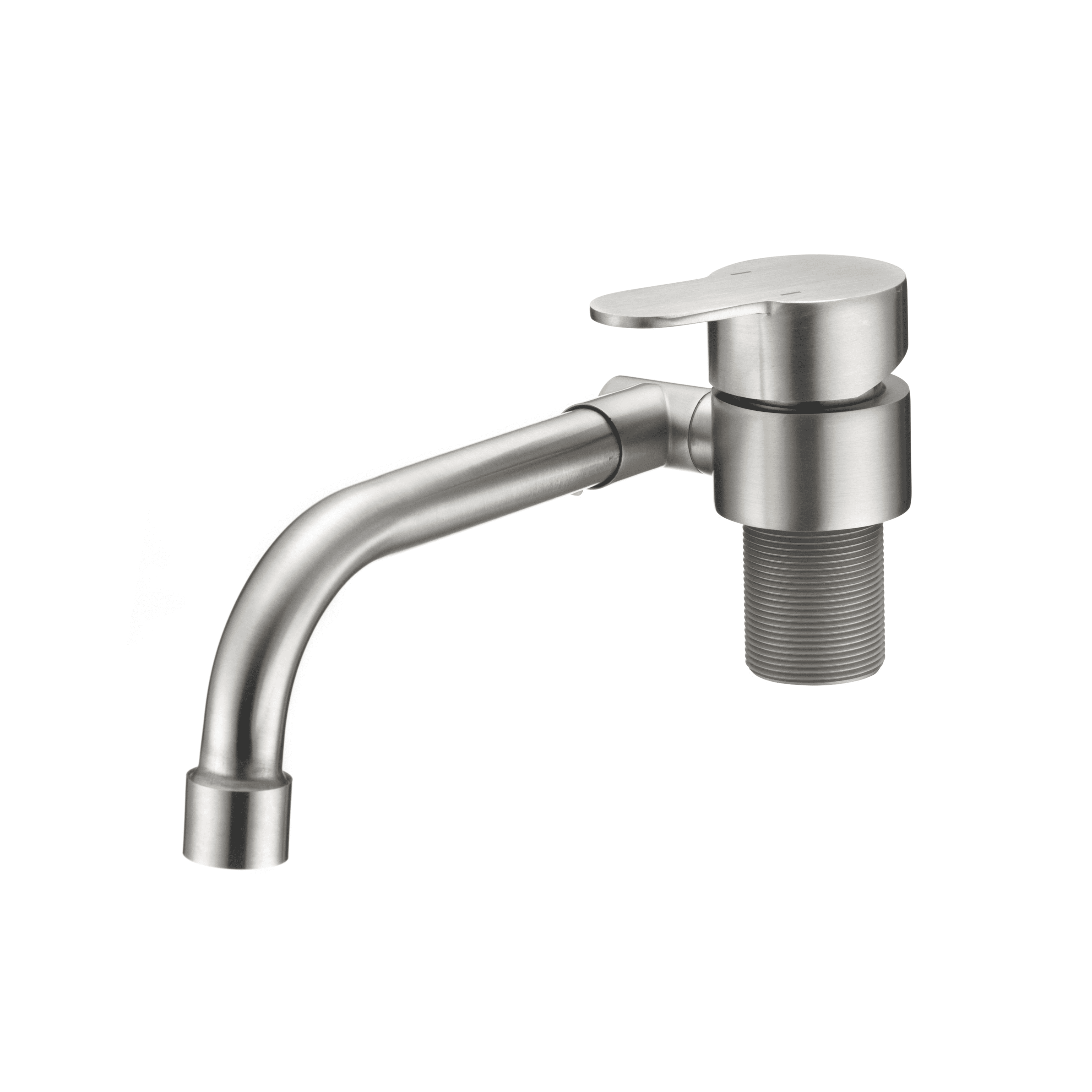 Dura Faucet (DF-MK510H-SN) Folding RV Kitchen Faucet – Brushed Satin Nickel, 360° Rotating & Vertical Folding Spout, Single Lever Handle, Lead-Free, Easy Install Compact Sink Faucet