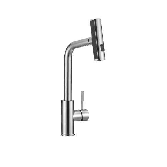 Dura Faucet (DF-MK511X-CP) Rainfall RV Kitchen Faucet – Chrome, Dual-Mode Rotating Spray Head (Wide Waterfall & Stream), Single Lever Handle, Lead-Free, Easy Install Compact Sink Faucet