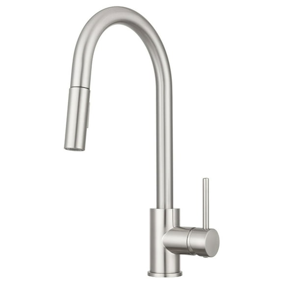 Dura Faucet RV Streamline Single Handle Pull-Down Kitchen Sink Faucet - Optional Deck Plate (Satin Nickel)