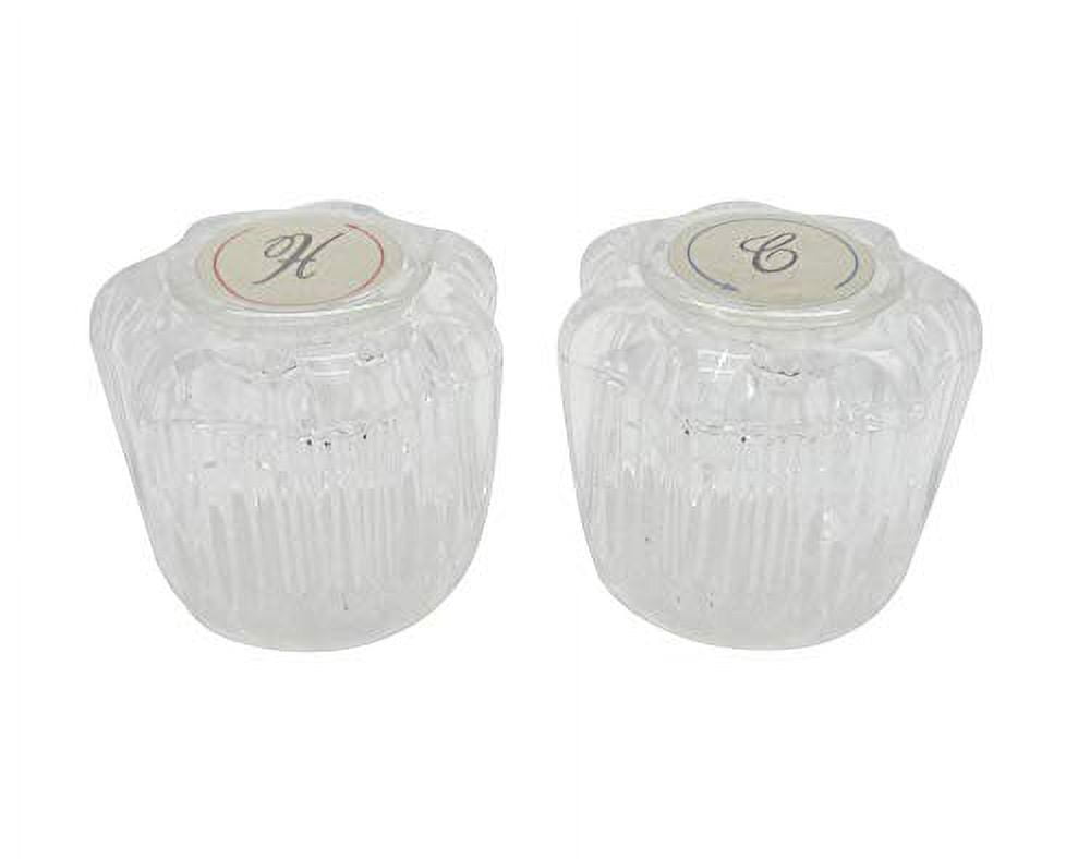 Dura Faucet DF-RKA RV Replacement Hot and Cold Crystal Acrylic Faucet Knobs for