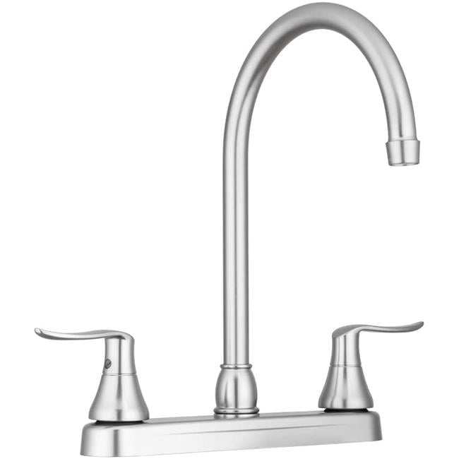 Elegant Brushed Satin Nickel Kitchen Faucet with Classical Lever Handles