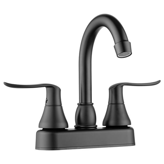 Dura Faucet DF-PB155LH-MB J-Spout Handle Matte Black Brass Fitting Size 1/2"