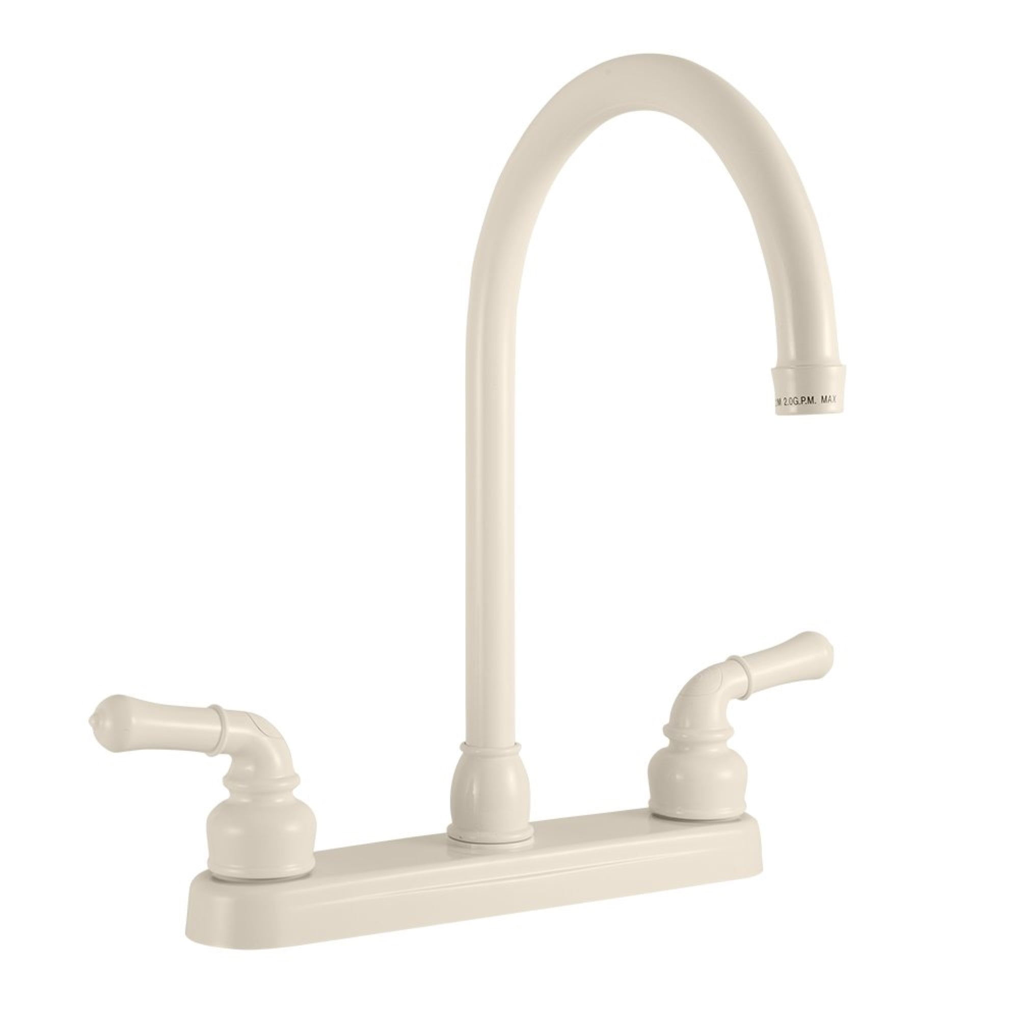 Dura Faucet J-Spout RV Kitchen Faucet - Bisque Parchment