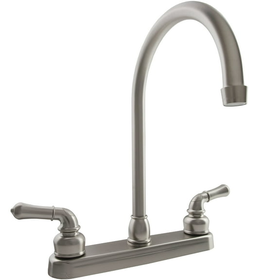 Dura Faucet J-Spout RV Kitchen Faucet - Brushed Satin Nickel