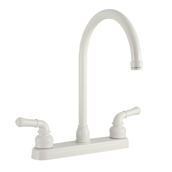 Dura Faucet J-Spout RV Kitchen Faucet - White