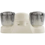 Dura Faucet Lavatory Faucet with Smoked Acrylic Knobs for RV Bathrooms - Bisque Parchment