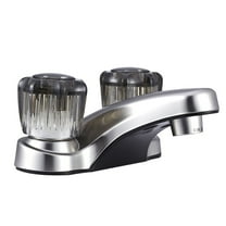 Dura Faucet Lavatory Faucet with Smoked Acrylic Knobs for RV Bathrooms - Brushed Satin Nickel