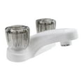 thumbnail image 1 of Dura Faucet Lavatory Faucet with Smoked Acrylic Knobs for RV Bathrooms - White, 1 of 8