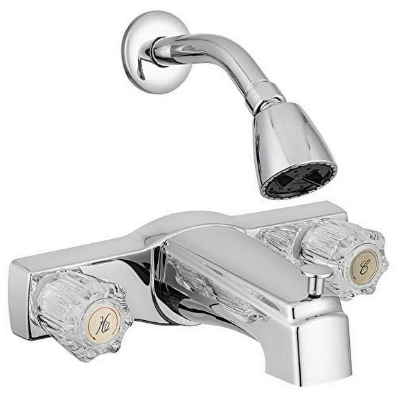 Dura Faucet MH Tub & Shower Diverter & Shower Head - Chrome Polished