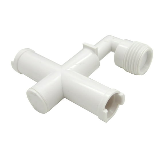 Dura Faucet RV Exterior Shower Diverter Tee Replacement - White