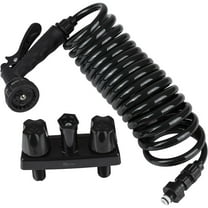 Dura Faucet RV Exterior Spray Faucet w/ Coil Hose & Multi Spray Nozzle - Black