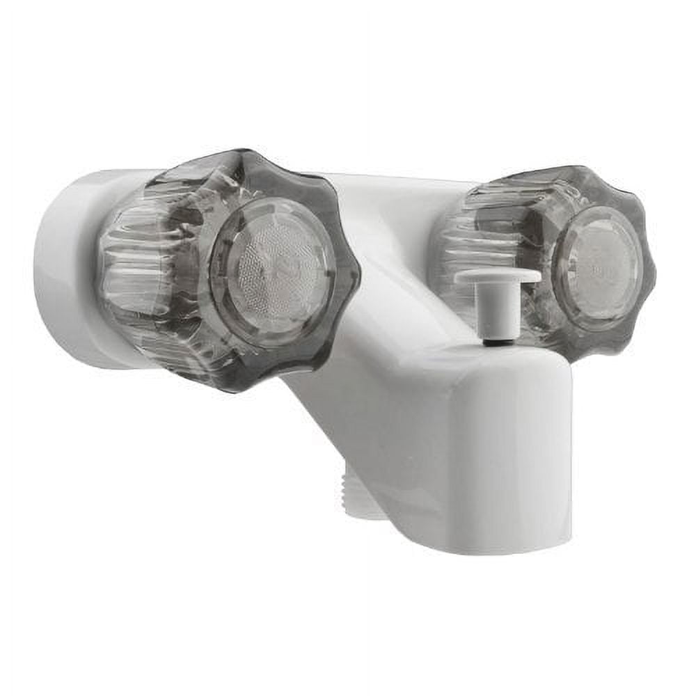 Classic White 4" Dual Knob RV Shower Diverter with Powder Coated Finish