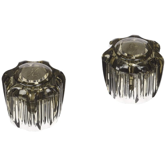 Dura Faucet Replacement Hot and Cold Acrylic Knobs for RV Faucets - Smoked