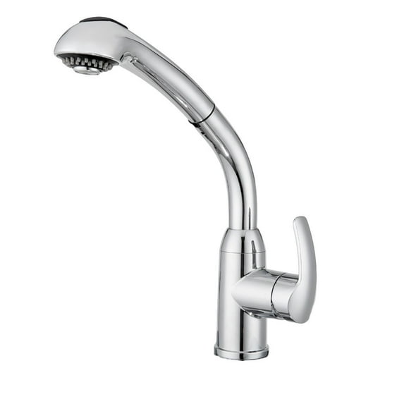 Dura Faucet Single Hole Hi-Rise Pull-Out Kitchen Faucet for RVs - Chrome