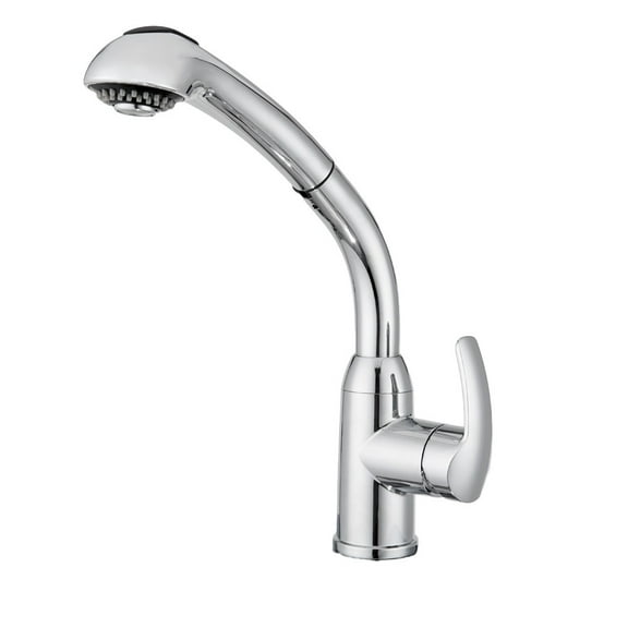Dura Faucet Single Hole Hi-Rise Pull-Out Kitchen Faucet for RVs - Chrome