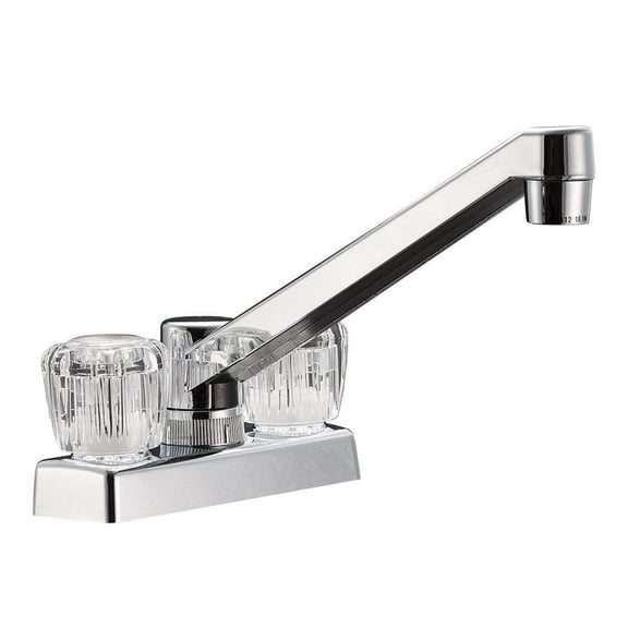 Dura Faucet Two Handle 4" Kitchen/Bar Faucet w/Clear Acyrlic Knobs - Chrome Polished