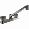 thumbnail image 1 of Dura Faucet DFTDF-PK600S-SN Two Handle RV Kitchen Faucet with Smoked Acrylic Knobs, Brushed Satin Nickel, 1 of 1