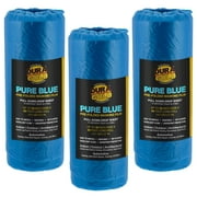Dura-Gold 48" Wide x 88' Long Roll of Pure Blue Pre-Folded Making Film, 3 Pack - Overspray Paintable Plastic Protective Sheeting, Pull Down Drop Sheet, Auto Painting, Cover Cloth Home Walls Furniture