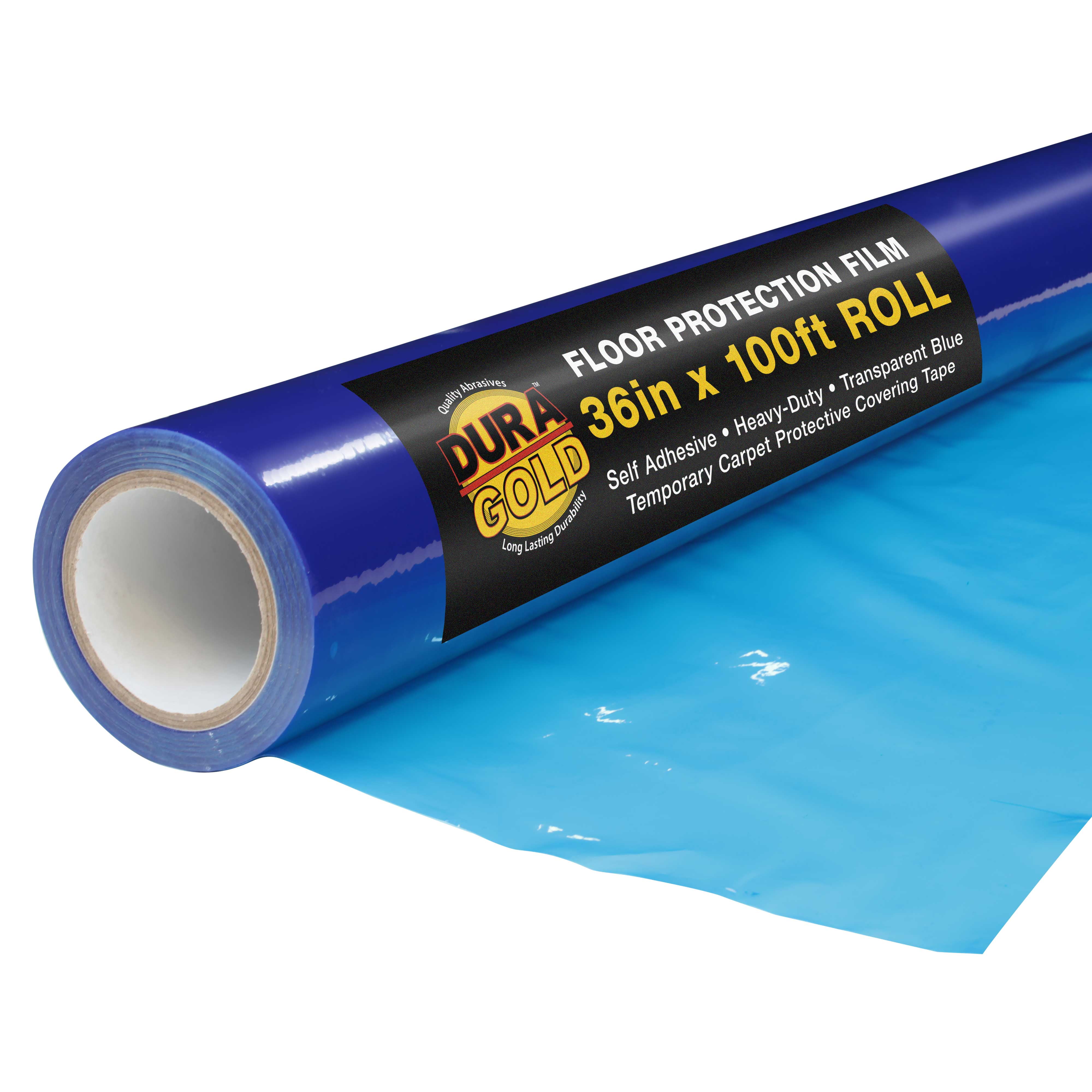 DuraGold Floor Protection Film, 36inch x 100' Roll Blue Self Adhesive Temporary Floor