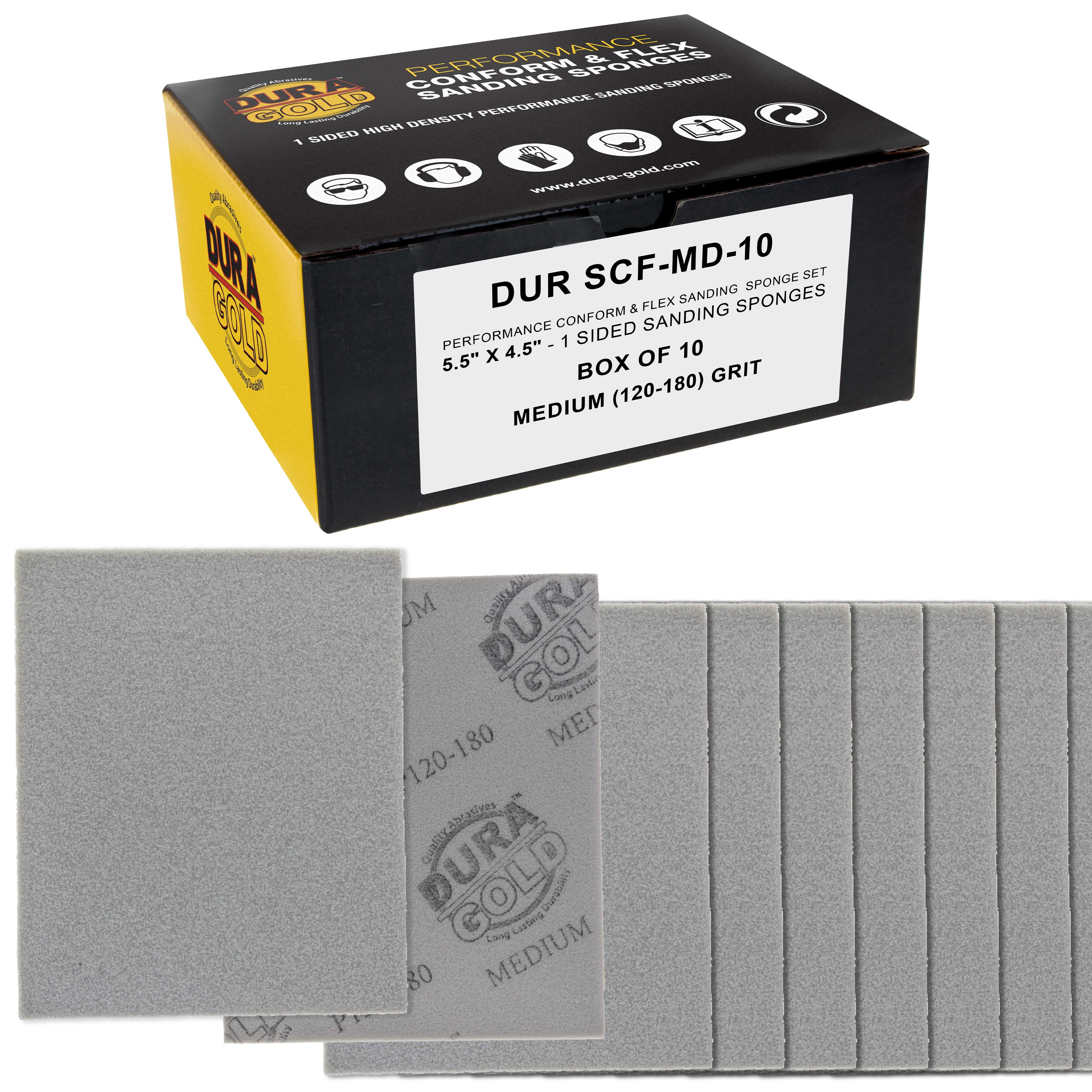 Dura-Gold Medium Cut Sanding Sponges, Box of 10 - 5.5