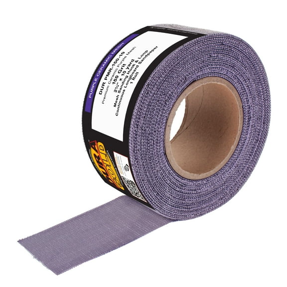 Dura-Gold 150 Grit Purple Ceramic Mesh Longboard Sandpaper, 2-3/4" Wide Continuous 10 Yard Roll - Dustless Hook & Loop Backing for Auto & Woodworking Air File Long Board Sanders, Sanding Block