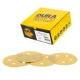 thumbnail image 1 of Dura-Gold - Premium - 220 Grit - 5" Gold Sanding Discs - 5-Hole Dustless Hook and Loop for DA Sander - Box of 50 Finishing Sandpaper Discs for Woodworking or Automotive, 1 of 6