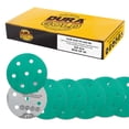 thumbnail image 1 of Dura-Gold Premium 320 Grit 3.5" (90mm) Green Film Sanding Discs, 7-Hole Pattern, Box of 50 - Heavy-Duty Dustless Hook & Loop Backing Sandpaper for Random Orbital Sander, Sand Auto Paint Wood Furniture, 1 of 6