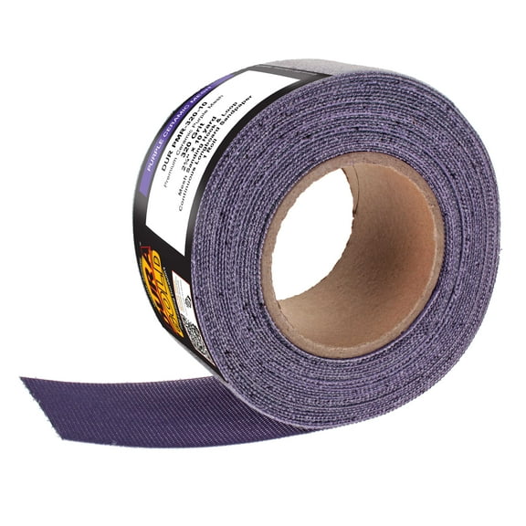 Dura-Gold Premium 320 Grit Purple Ceramic Mesh Longboard Sandpaper, 2-3/4" Wide Continuous 10 Yard Roll - Dustless Hook & Loop Backing for Auto & Woodworking Air File Long Board Sanders, Sanding Block