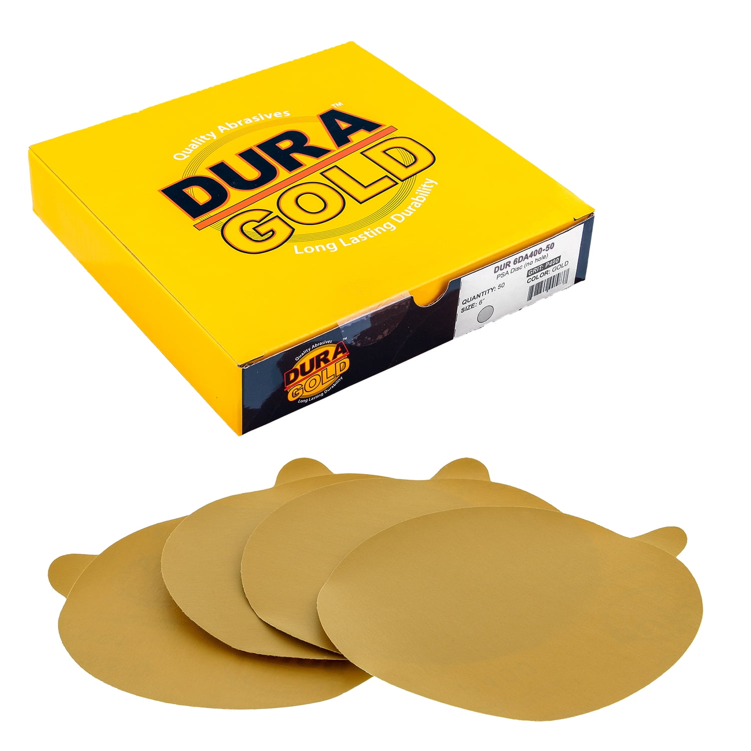ProductionShop 100 Pcs 6 Inch 220 Grit Sanding Discs - Hook & Loop Gold Discs For Orbital Sanders
