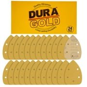 Dura-Gold - Premium Hook & Loop - 24 Sheets of 180 Grit 5-Hole Hook & Loop Sanding Sheets for Mouse Sanders - Sandpaper Finishing Sheets for Automotive and Woodworking