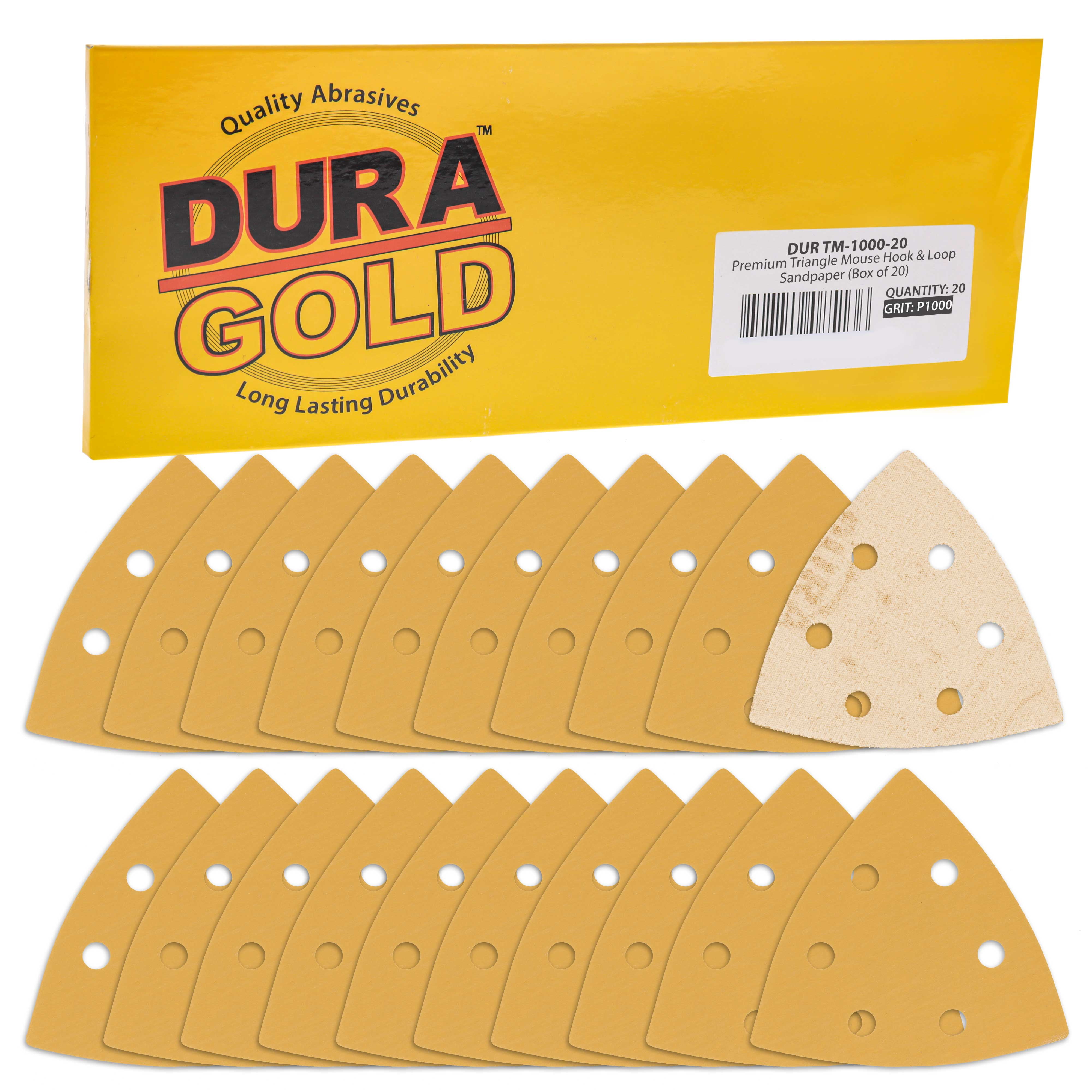 Dura-Gold Premium Triangle Oscillating Mouse Sanding Sheets - 1000 Grit ...
