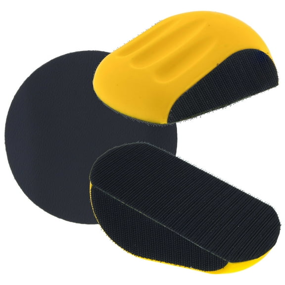 Dura-Gold Pro Series 6" Mouse-Shaped Hand Sanding Block Pad for Hook & Loop and PSA 6" DA Sanding Discs, 2 Pack - 2-Way Adapter Pad to Use PSA Sandpaper - Automotive Car Sand Woodworking Furniture