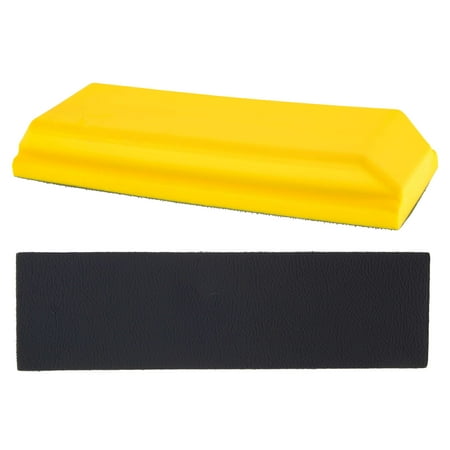 Dura-Gold Pro Series Rectangle 10" x 2-3/4" Hand Sanding Block Pad with Hook & Loop Backing and PSA Sandpaper Conversion Adapter Pad - Auto Paint Prep Sand Shape Contour Woodworking Furniture