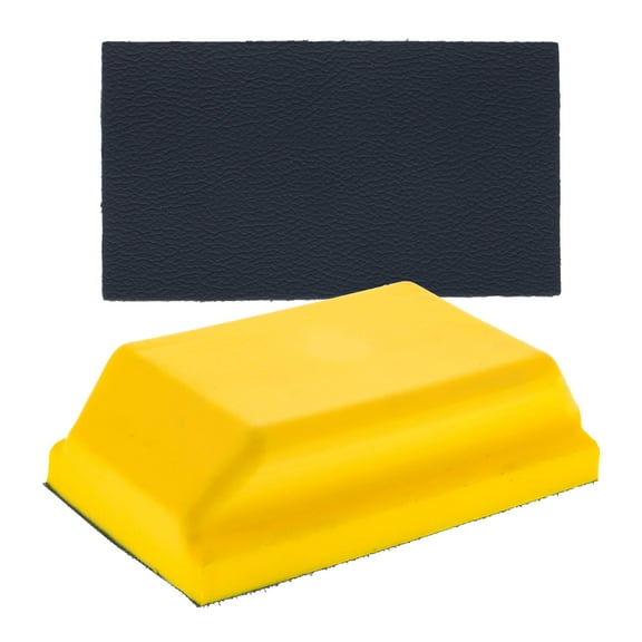 Dura-Gold Pro Series Rectangle 5" x 2-3/4" Hand Sanding Block Pad with Hook & Loop Backing and PSA Sandpaper Conversion Adapter Pad - Auto Paint Prep Sand Shape Contour Woodworking Furniture