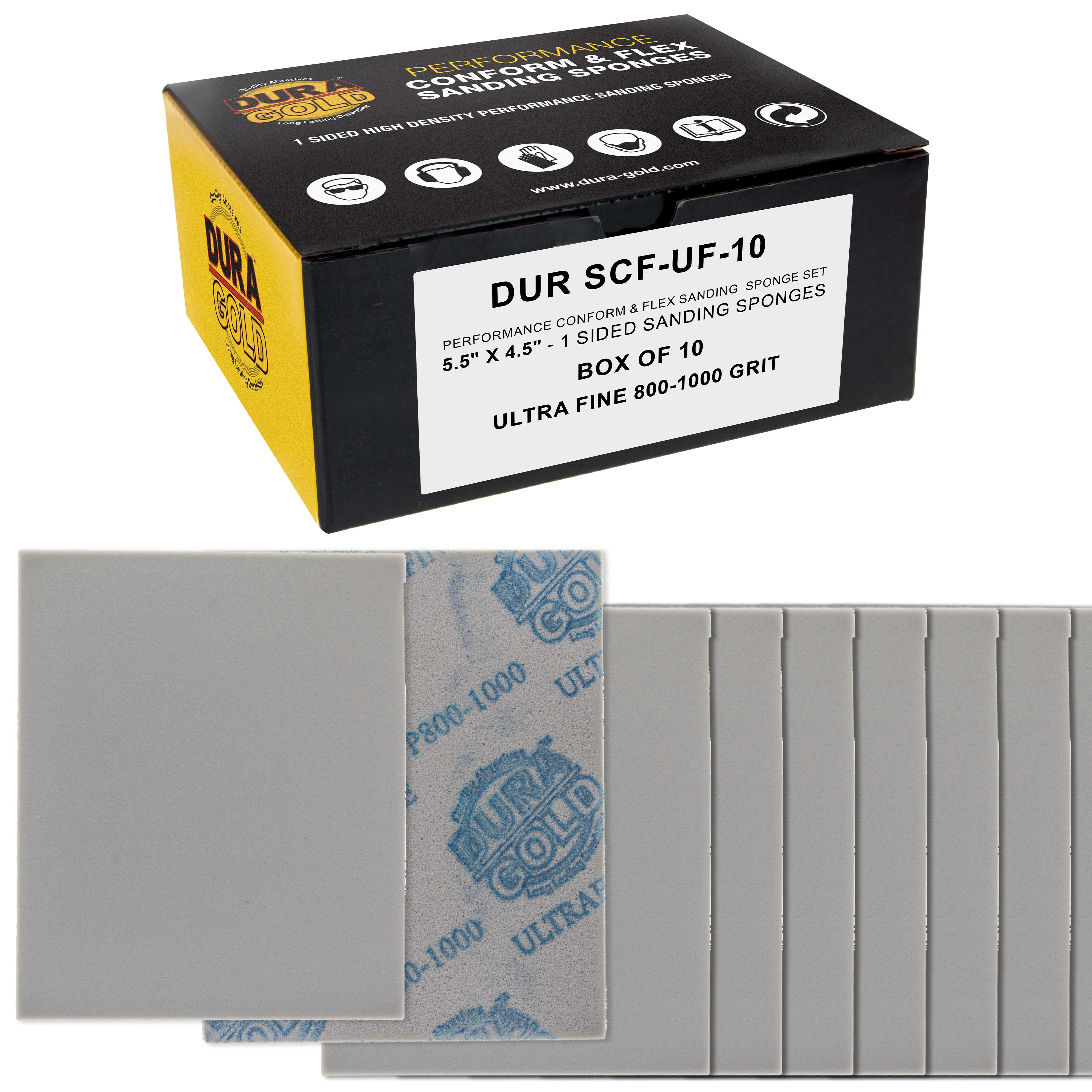 Dura-Gold Ultrafine Cut Sanding Sponges, Box of 10 - 5.5