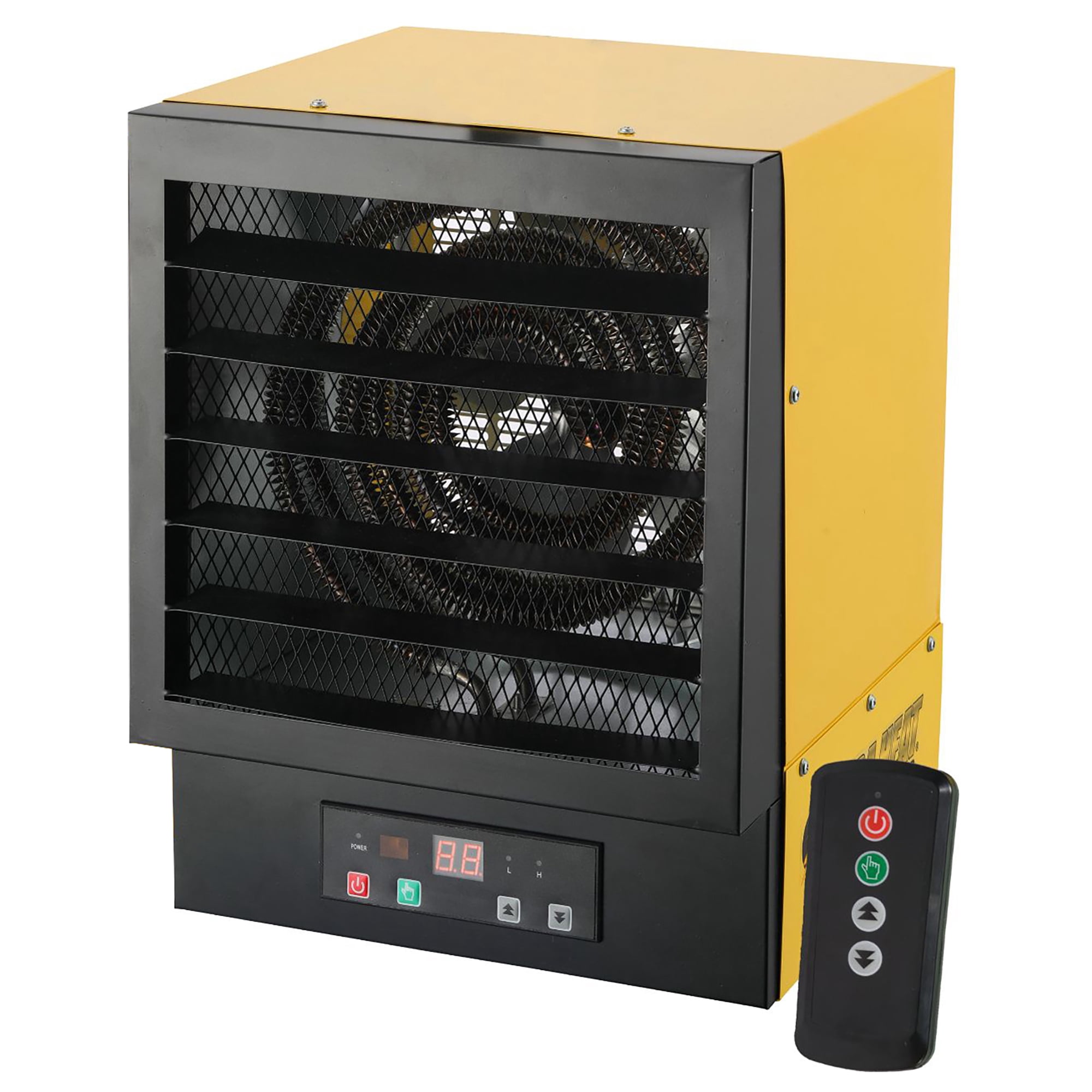 DURA HEAT 240-Volt Hardwired Electric Forced-Air Garage Heater, 10,000 Watts, 34,120 BTUs, Mounting Kit, Remote with Adjustable Thermostat