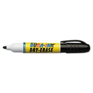 Dura-Ink Dry Erase Markers, Black, 1/8 In, Felt | Bundle of 5 Each